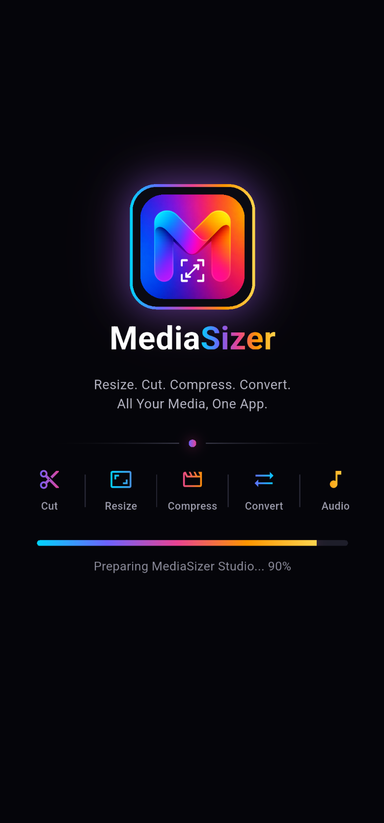 MediaSizer splash screen