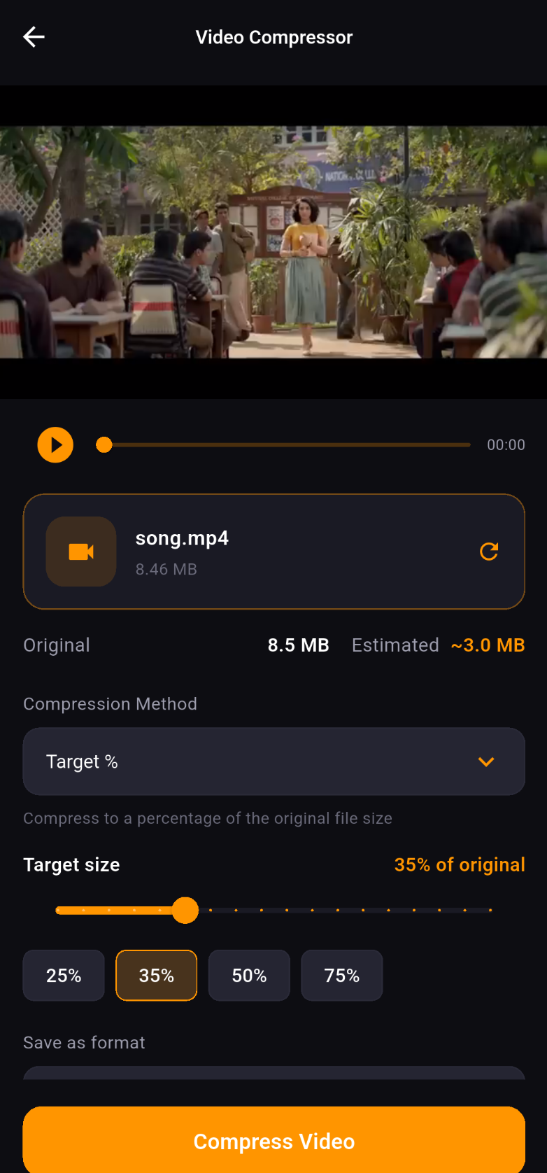 MediaSizer settings